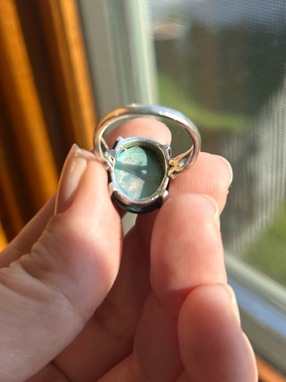 Sterling silver 925 abalone shell ring - Picture 5 of 8